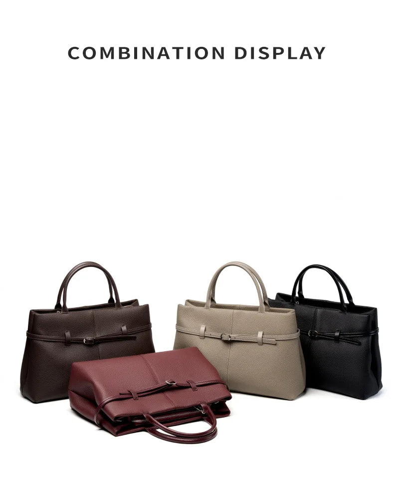 Women's Bags 2025 Genuine Leather Large Capacity Office Commuting Designer Inspired Tote Shoulder Bag Luxury Handbags for Women