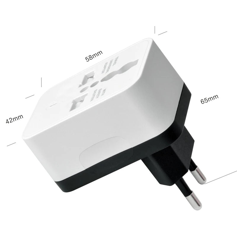 Universal EU US UK 2 USB Travel Plug Power Charger Converter Socket America Britain European Multi-function Plug Adaptor 5V 1A