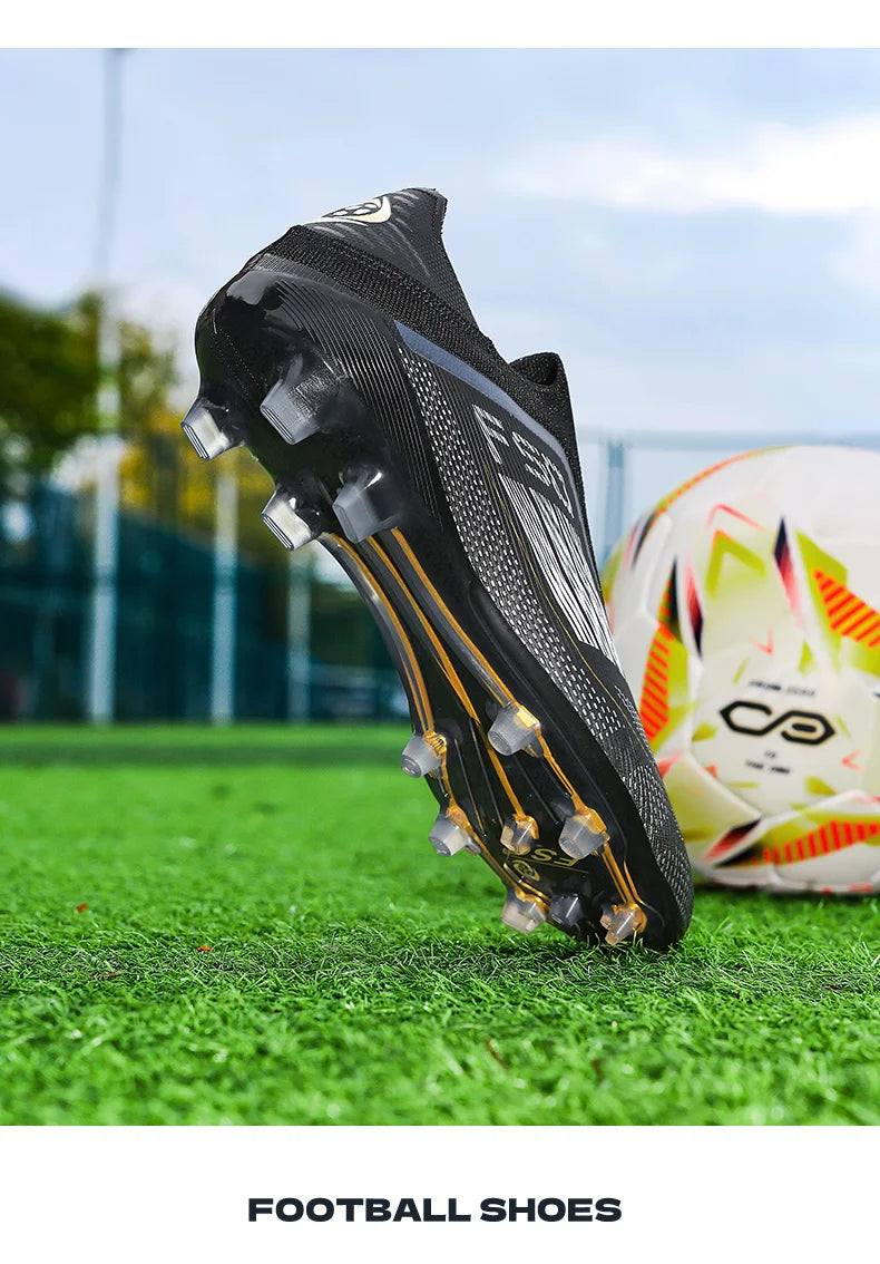 New Men Football Boots Long Spikes Ultralight Match Breathable Indoor Sneakers Soccer Shoes Cleats TF Training Drop Shipping