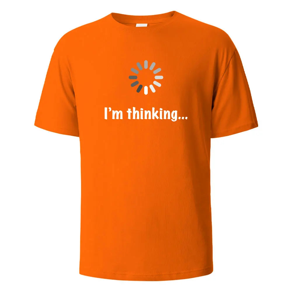 I'm Thinking printed T-shirt for men 100% cotton casual short-sleeved top high-quality summer T-shirt