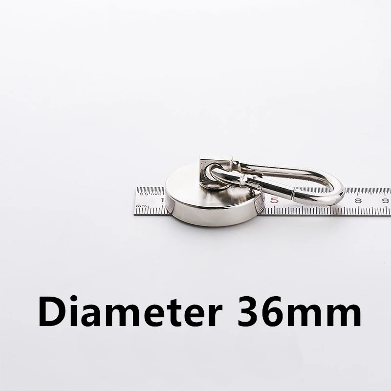 Strong Neodymium Magnetic Hooks 360°Rotation Carabiner Magnet Ring Keychain Hook for Home Refrigerator Kitchen Bathroom Hanging
