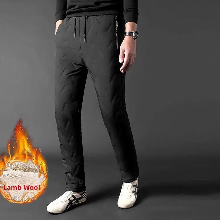 Lamb Velvet Fce Lined Thi Cotton Pants Men's Autumn Winter New Loose Large Size Northeast Cold Proof Warm Trousers