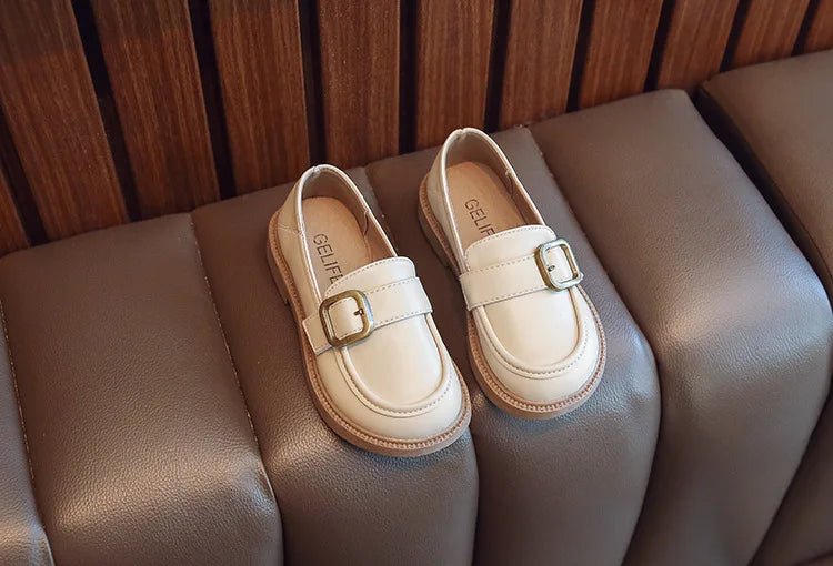 British Style Retro Girls Shoes Spring Autumn Princess Leather Shoes Children Black Soft Dance Loafers for 3-12 Ages Kids Shoes