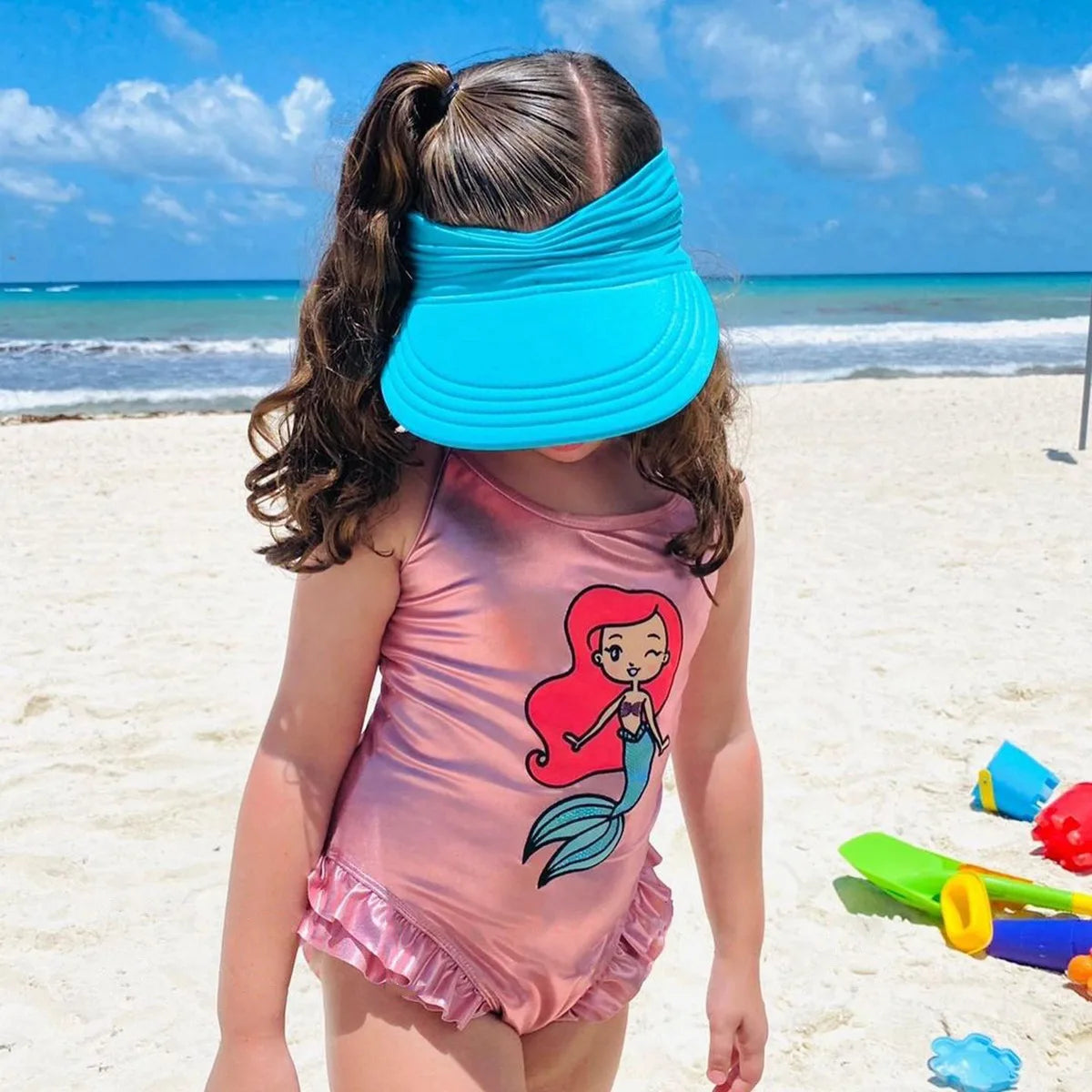 Summer Sun Hats Beach BabyGirls Boys Wide Brim UV Protection Baseball Cap for Kids Outdoor Quick Dry Breathable Empty Top Hat