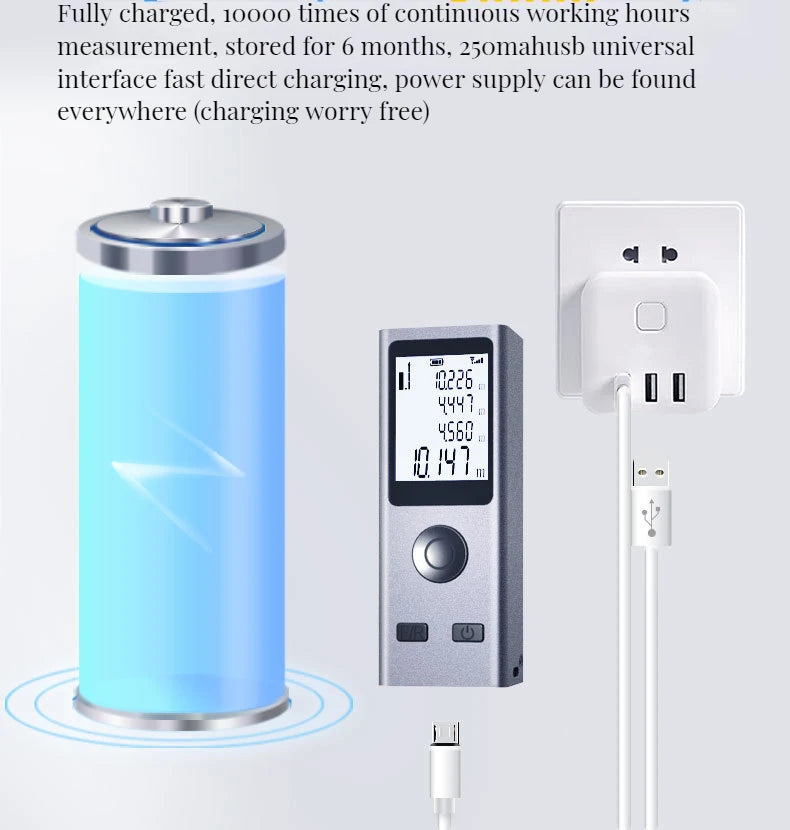 Smart Laser Rangefinder, Intelligent, 30M, Digital Laser Rangefinder Mini Usb Charging Rechargeable Handheld Distance Meter