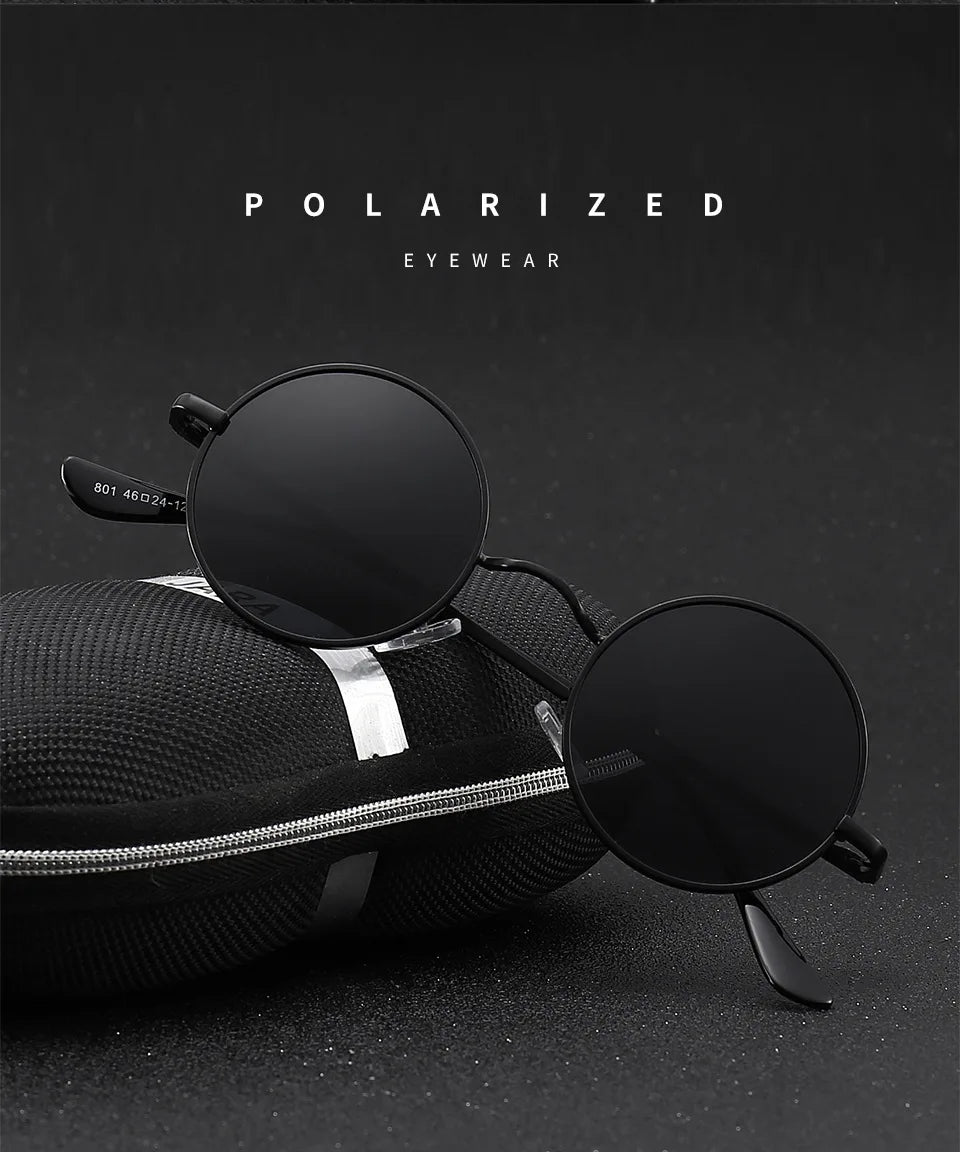 Round Polarized Sunglasses Men Women Retro Sun Glasses Male Female Brand Designer Metal Frame Eyewear Driving Eyeglasses UV400