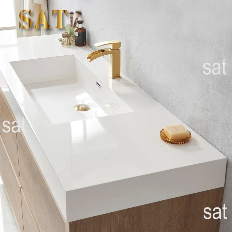 /60 Inch Furniture Bathroom Floor Standing Storage Cabinet Single Sink Bathroom Vanity Cabinet Set With Countertop