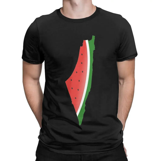 Men T-Shirt Watermelon Vintage 100% Cotton Tee Shirt Short Sleeve T Shirt Crewneck Tops Printing