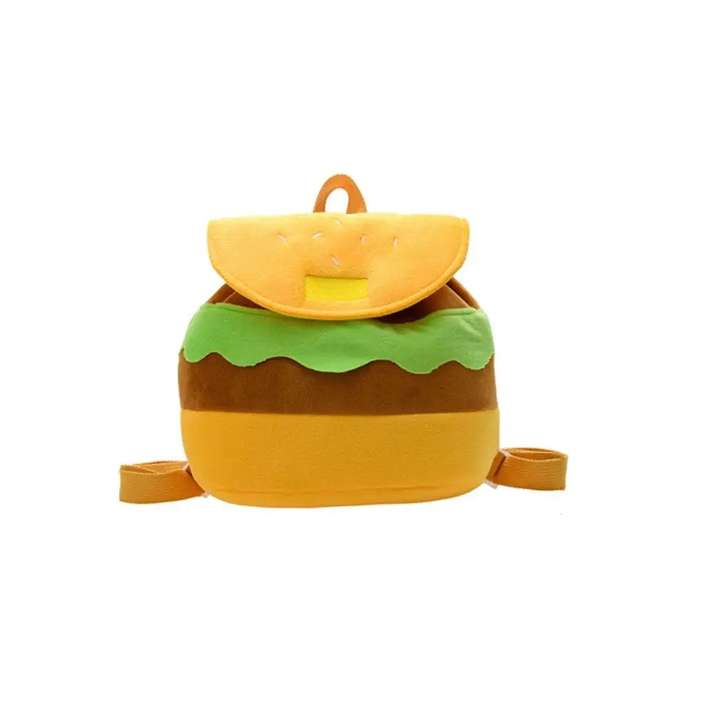 Large Capacity Book Storage Bags  Coin Purse Kindergarten School Bag  Pack Cartoon Burger Bag Hamburger  Backpack