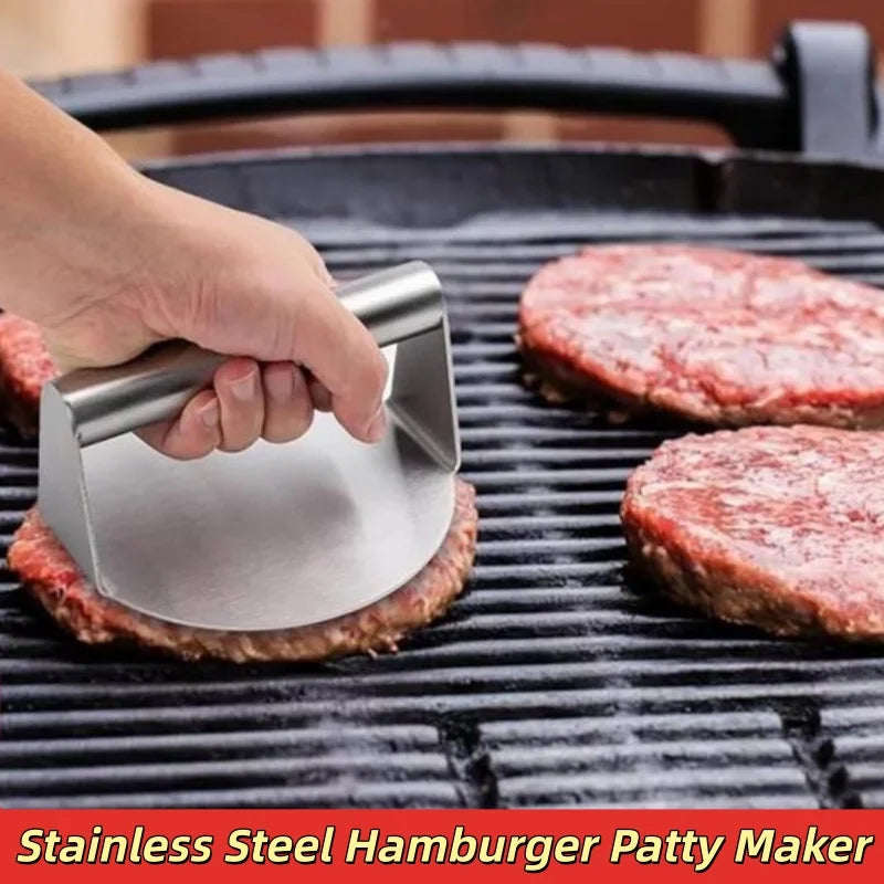 Stainless Steel Hamburger Patty Maker Crushing Hamburger Press Round Meat Pressing Tool Kitchen Stainless Steel Meat Pie Mold