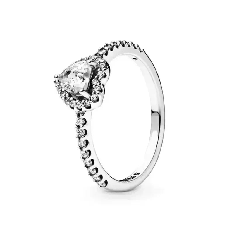 925 Sterling Silver Latest Multiple Colors Sparkling Heart-shaped Ring - Luxurious Exquisite Charm Jewelry Surprise Memorial Gif
