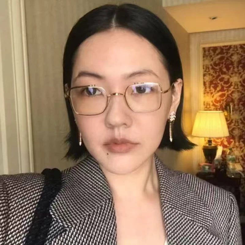 Double-beam Square Spectacle Frame TB909 Pilot Women's Glasses Frames Pure Titanium Eyeglass Frames Men's Glasses Frames Fashion