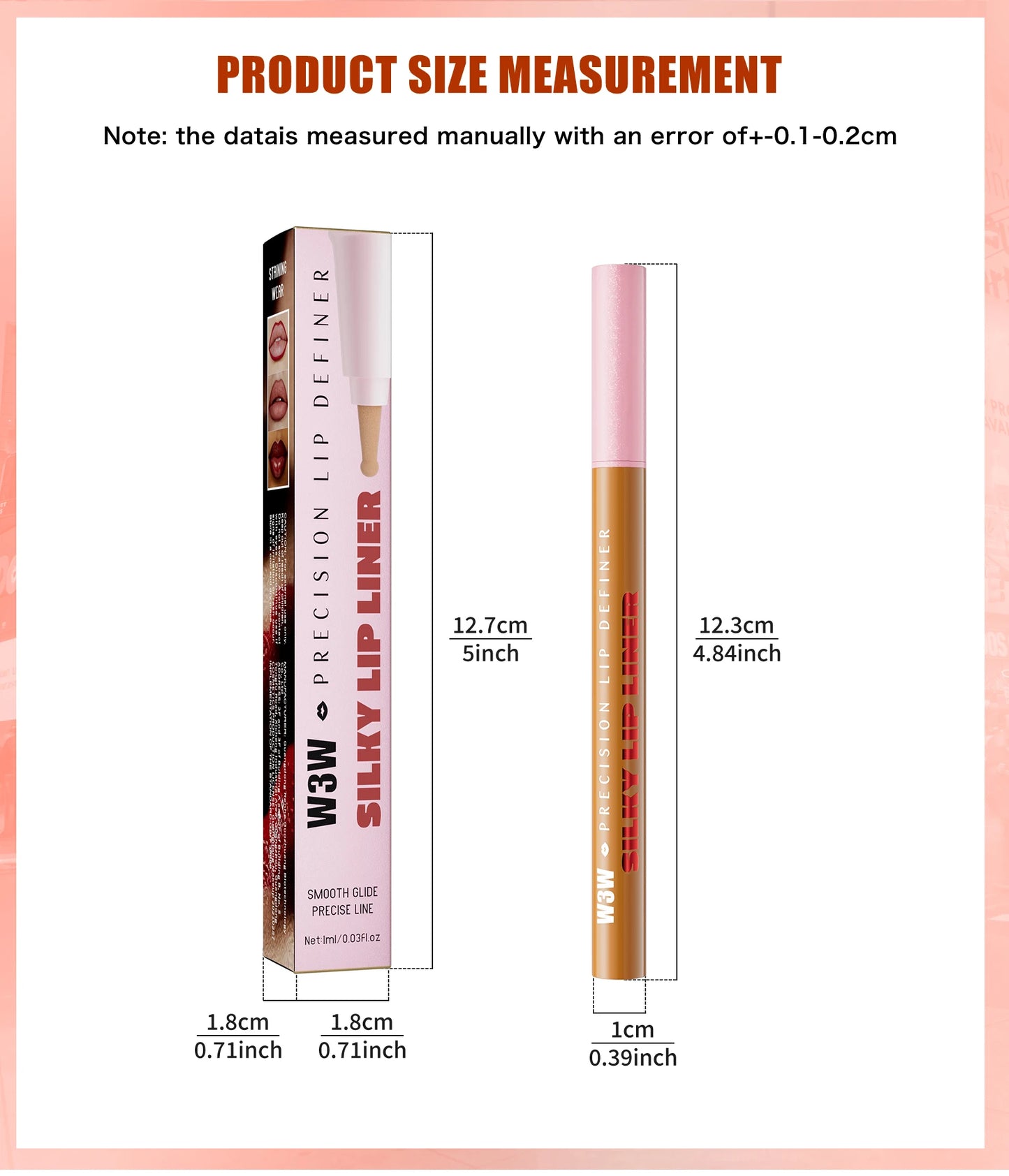 Waterproof Long Lasting Lip Liner Pencil, High Pigment Smooth Matte Lip Liner, Sweatproof Non-Fading Lip Contour Makeup