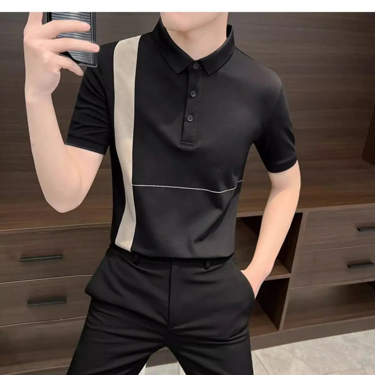 Summer Men's Clothing 2025 New Summer Top Cool and Stylish Ice Silk Trendy Brand Polo Shirt