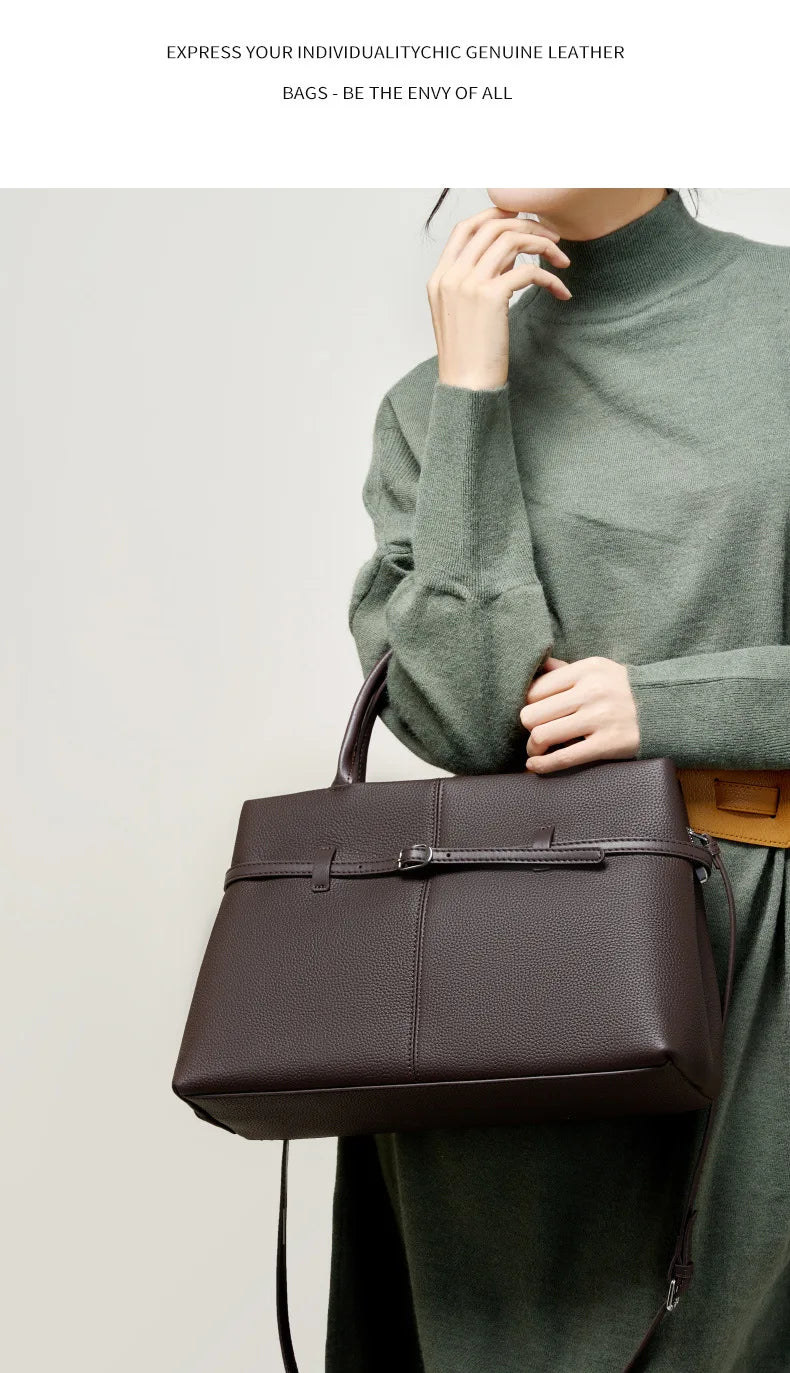 Women's Bags 2025 Genuine Leather Large Capacity Office Commuting Designer Inspired Tote Shoulder Bag Luxury Handbags for Women