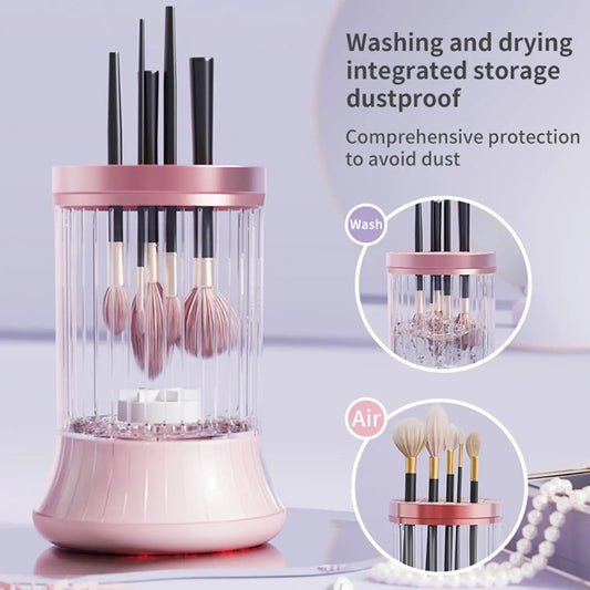 Makeup Brush Cleaner, Rechargeable Cosmetic Brush Cleaner Machine, Makeup Brush Cleaning Tool,Multifunctional Drying Accessories