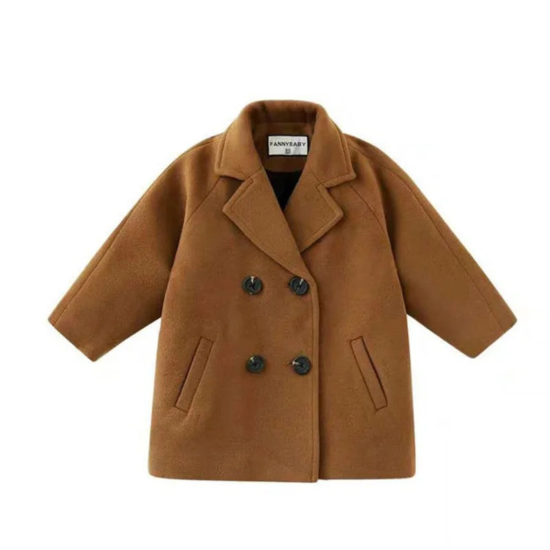 Kids Winter Jacket Wool Coat For Boys Woolen Outerwear Boys Winter Jacket Children Clothing Warm Boy Thicken Blazer Kids Clothes