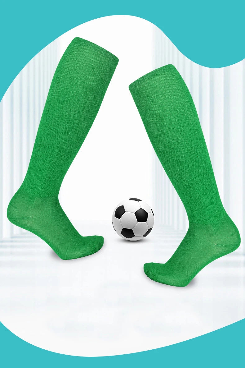 Boys and Girls Solid Thin High Training Soccer Socks  Long Socks Children's Knee Socks