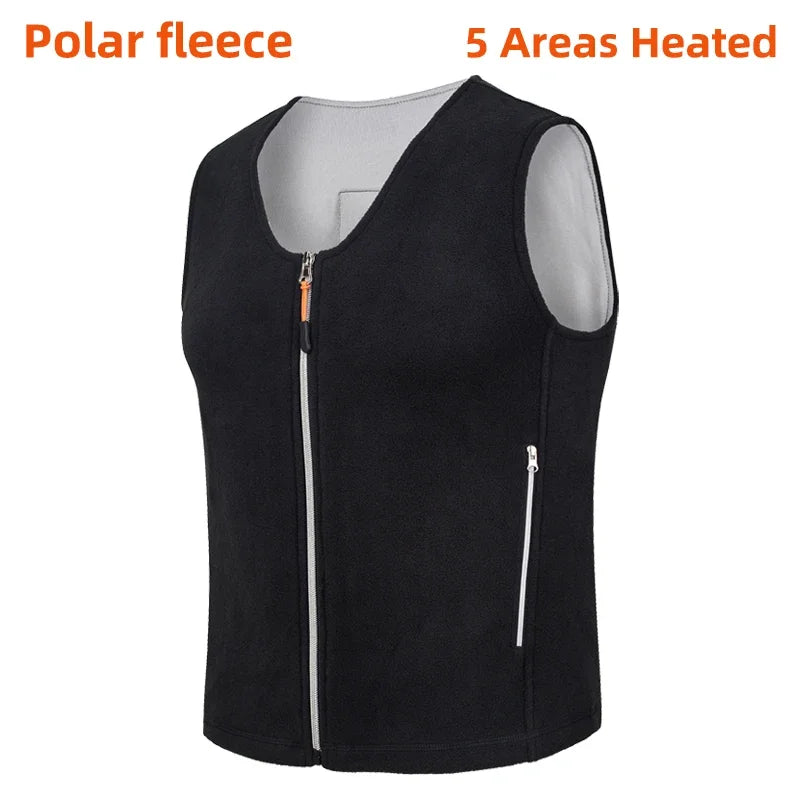 2024 Winter Mens Thermal Clothing Electrical Cotton Heated Vests USB Heating Down Jacket Warm Sleeveless Women Fishing Hunting