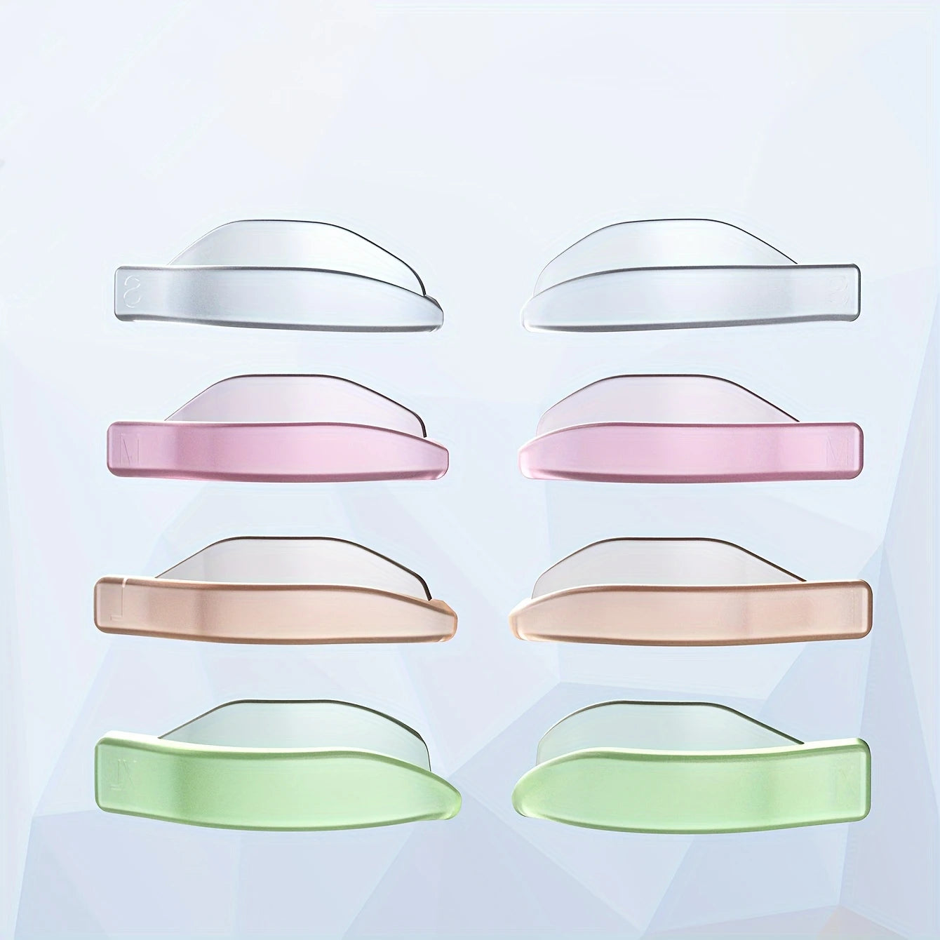 4 Pairs Lash Lift Silicone Pads, Jelly Style Self-Adhesive Eyelash Perming Molds Tool Set