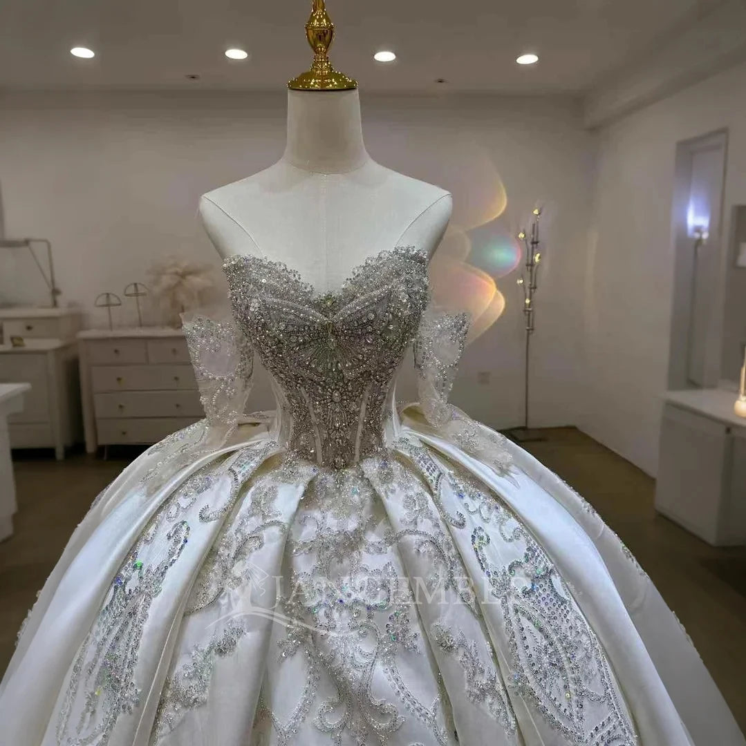 Convertible Wedding Dress 2 in 1 Satin Elegant Personalized Customized Handmade Any Ball Gown Wedding Gowns Robe De Mariée