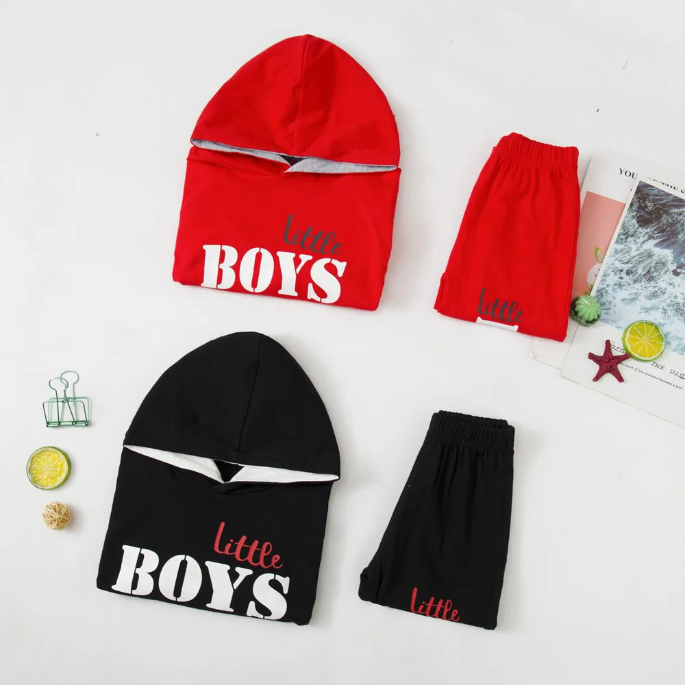 Newborn Baby Boys Clothes Letter Printing Long Sleeves Hooded+Pants Sportswear Spring Casual Children Sport Tracksuits 0-2 Yrs