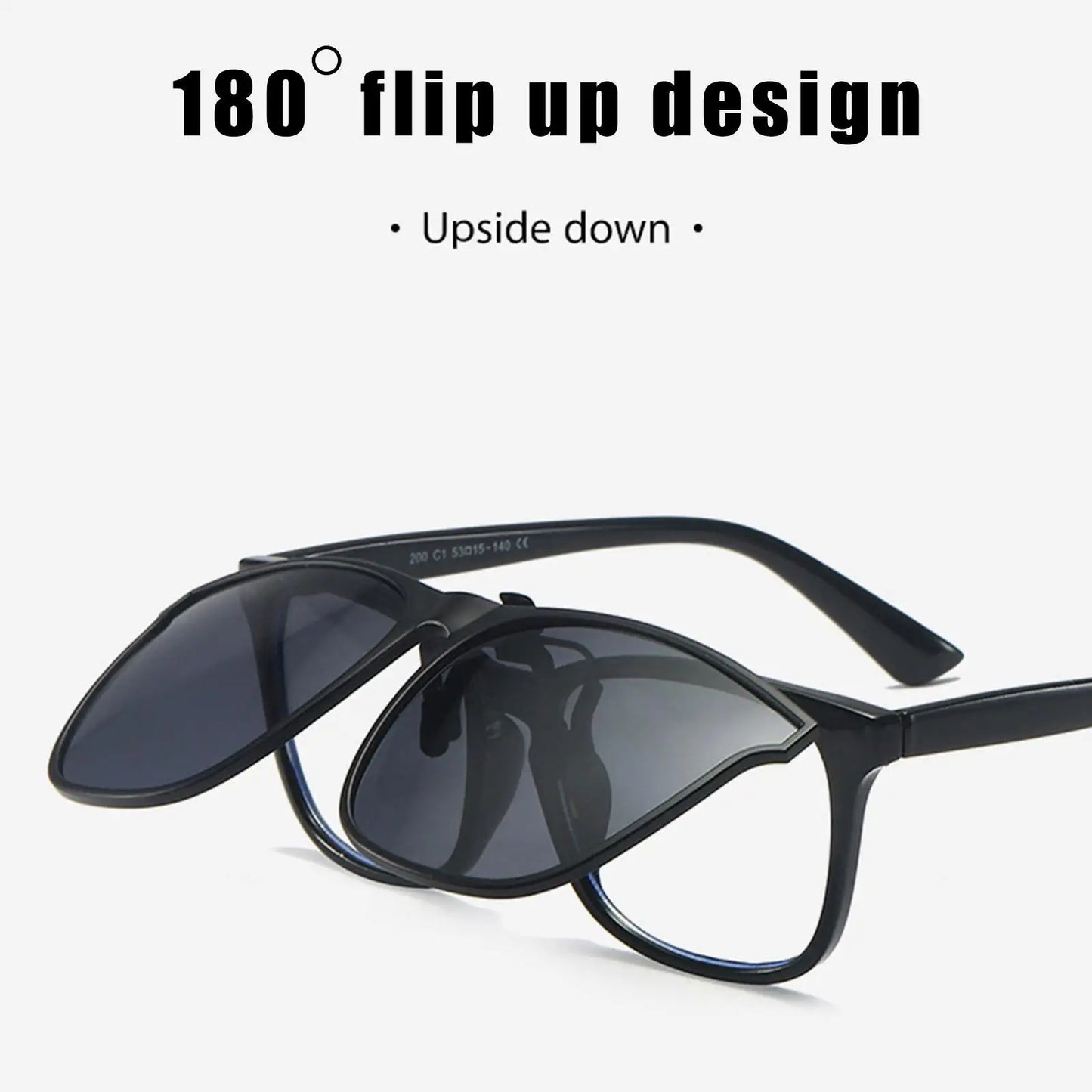 Polarized Clip On Sunglasses Men Women UV400 Anti Glare Sun Glasses for Driving Fishing Vintage Square Flip Up Glasses Eyewear