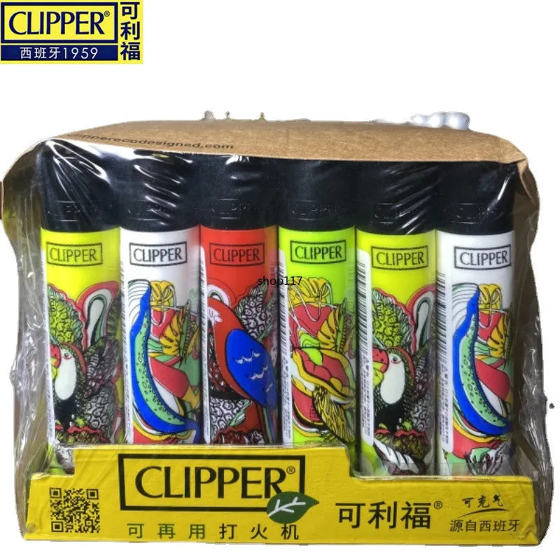 Clipper Lighter Grinding Wheel Mini Lighter Butane Flashlight Lighter (24pcs) Men's Small Tools Cool Gift Cigarette Accessories