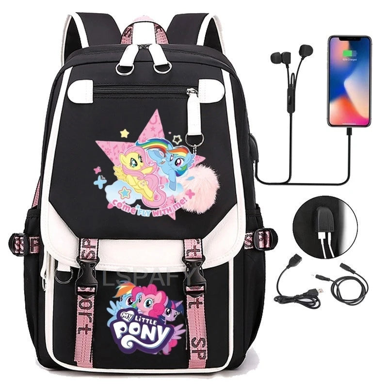 My Little Pony SchoolBags Fashion Boys Girls Backpack Rucksack Casual Travel Multipocket Book Bags New Semester Gift