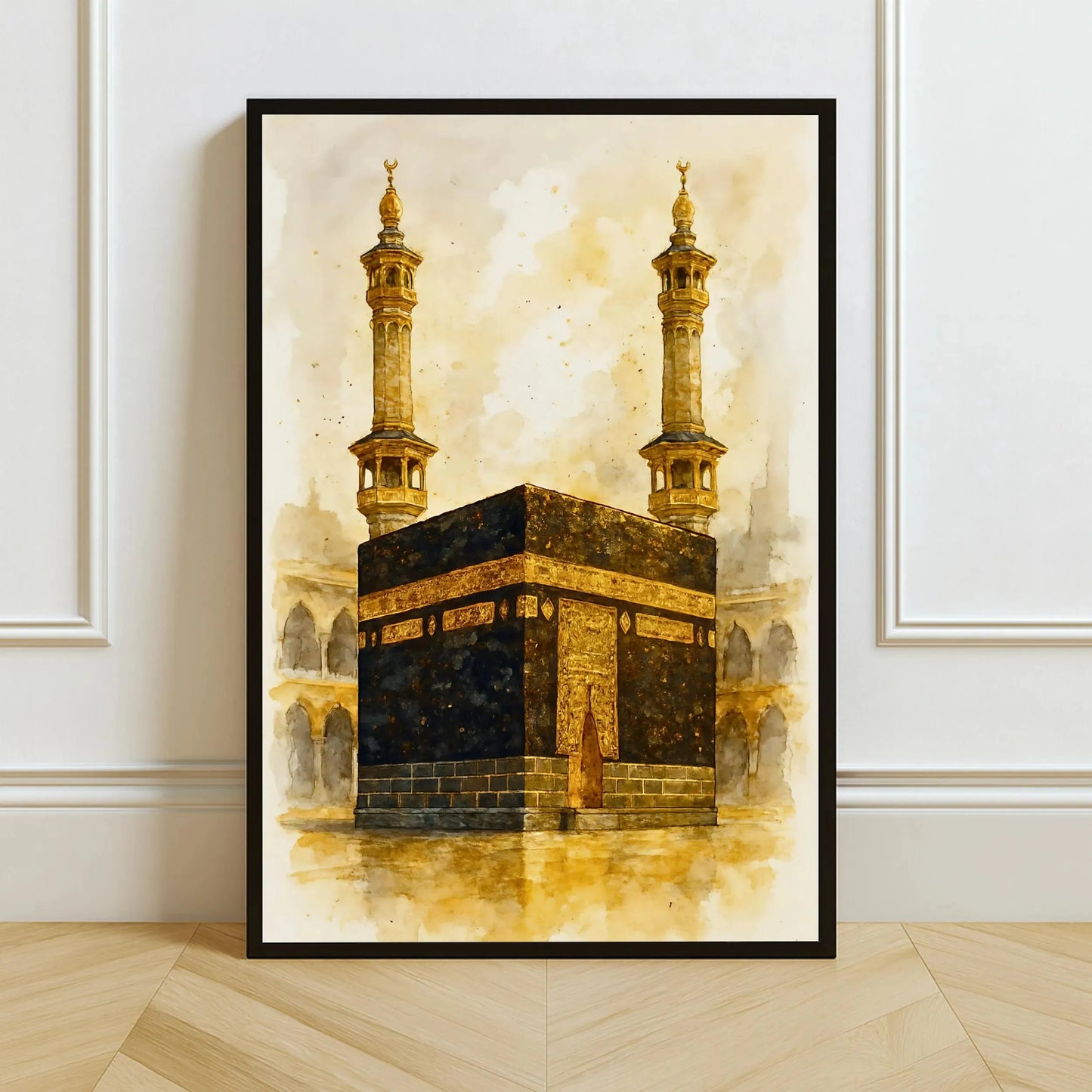 Islamic Mosque Kaaba Canvas Poster Watercolor Muslim Scripture Canvas Paint Print Modern Picture Living Room Home Decor Cuadros