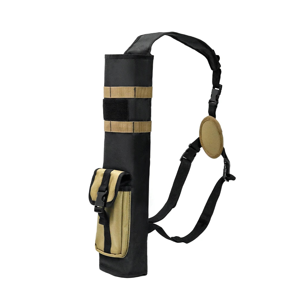 Archery Lightweight Back Arrow Quiver Dual Use Foldable Compact Hip Arrows Bag with MOLLE System Pocket Hanged for Hunt