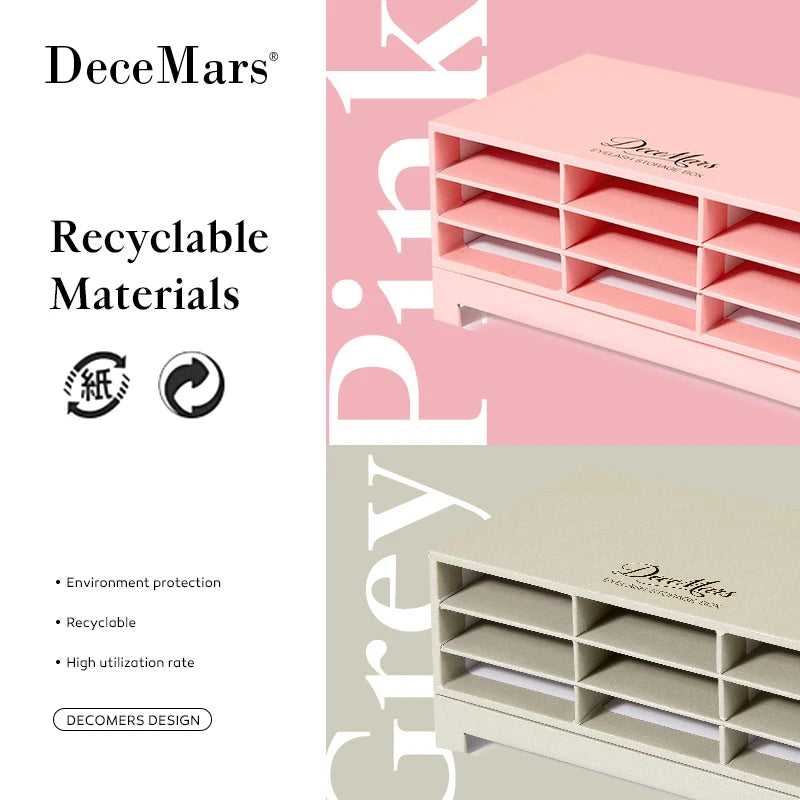 DeceMars Eyelash storage box Pink/Gray