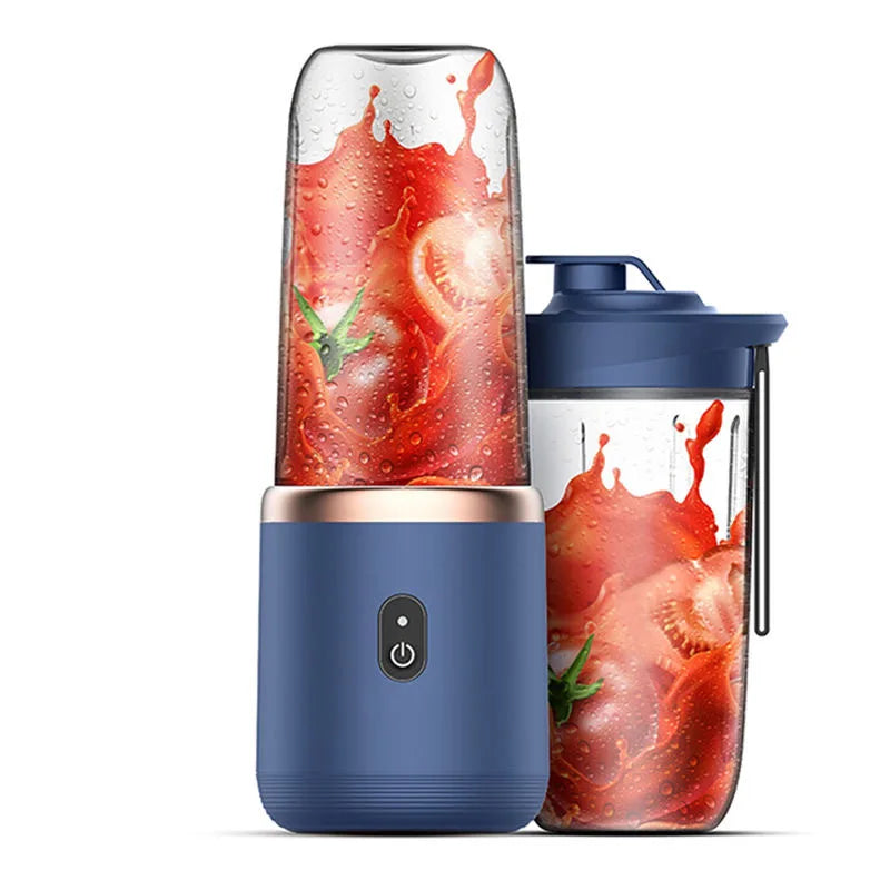 Portable Juicer Cup Smoothie Blender 6 Blade Blender Bottle Household Fruit Juicer Cup USB Rechargeable Juicer Kitchen Tool