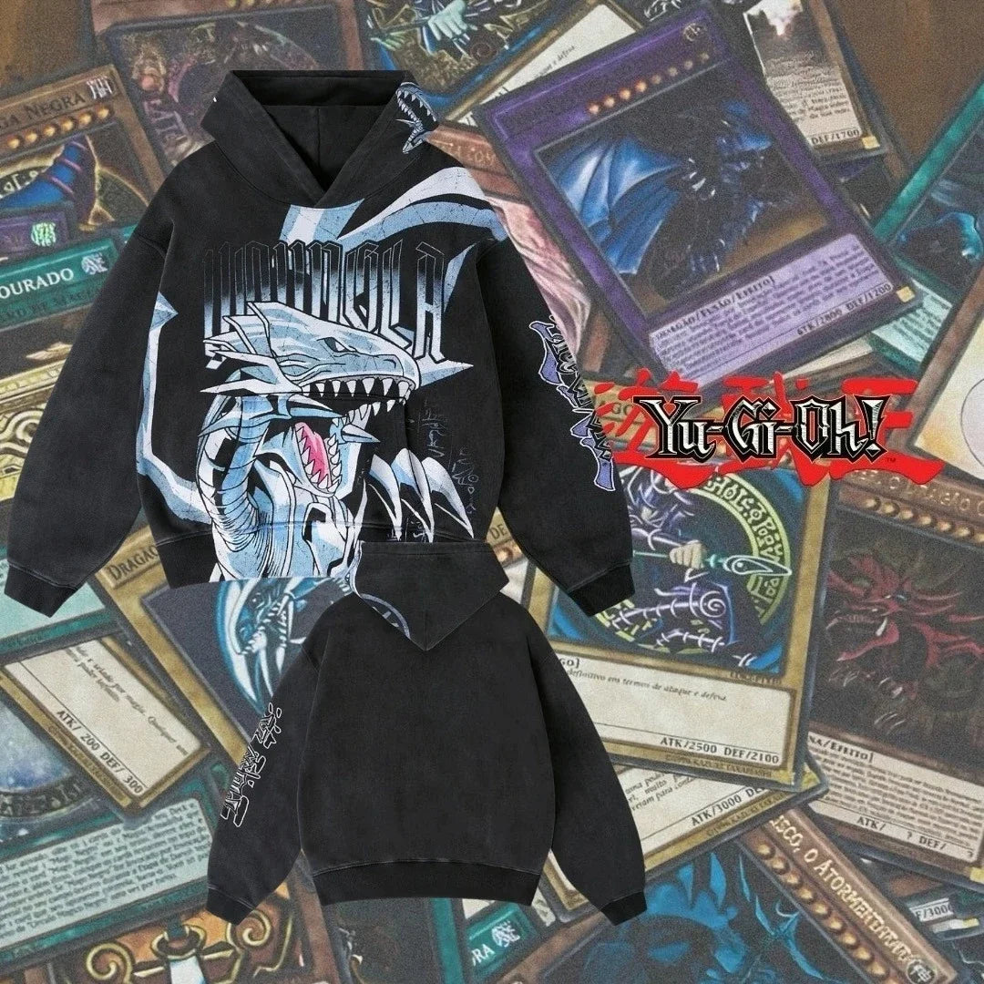 Yu-Gi-Oh Streetwear Y2k Top Oversized Hoodie Anime Graphic Hoodies Premium Pure Cotton Sweatshirt Grunge Women Men Clothing