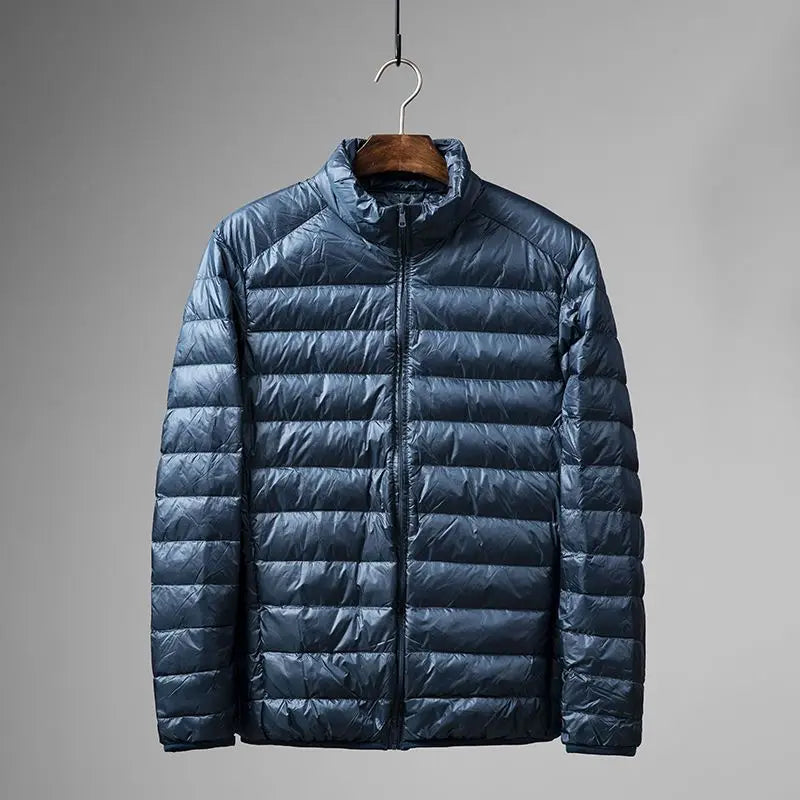 Portable Lightweight Short down Jacket for Men Autumn Winter Cotton Padded Stand Collar Casual Warm Elderly Friendly Outerwear