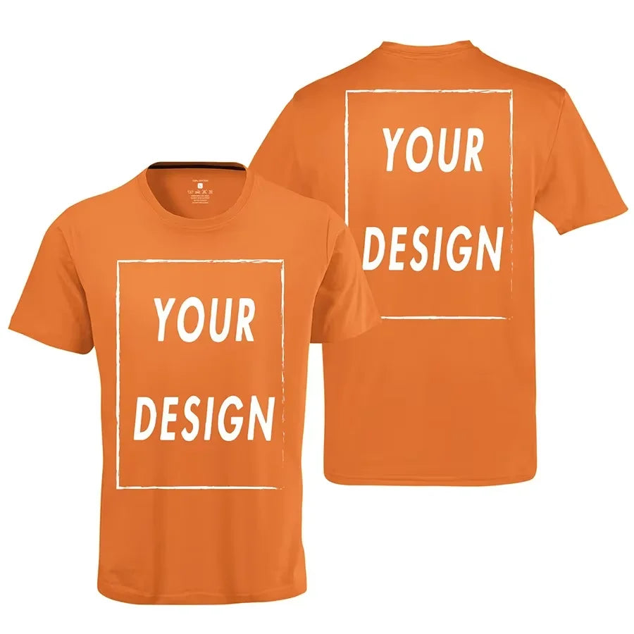 Summer 100% pure cotton T-shirt for men and women solid color round neck top customized team uniform personalized 3D printing