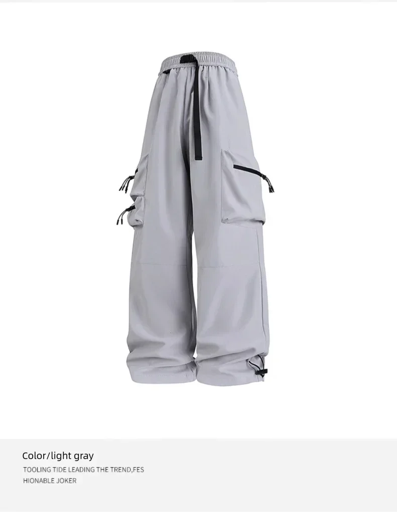 Men's high-end pants, trendy and versatile, cool and stylish teenage down pants, American straight-leg casual workwear pants