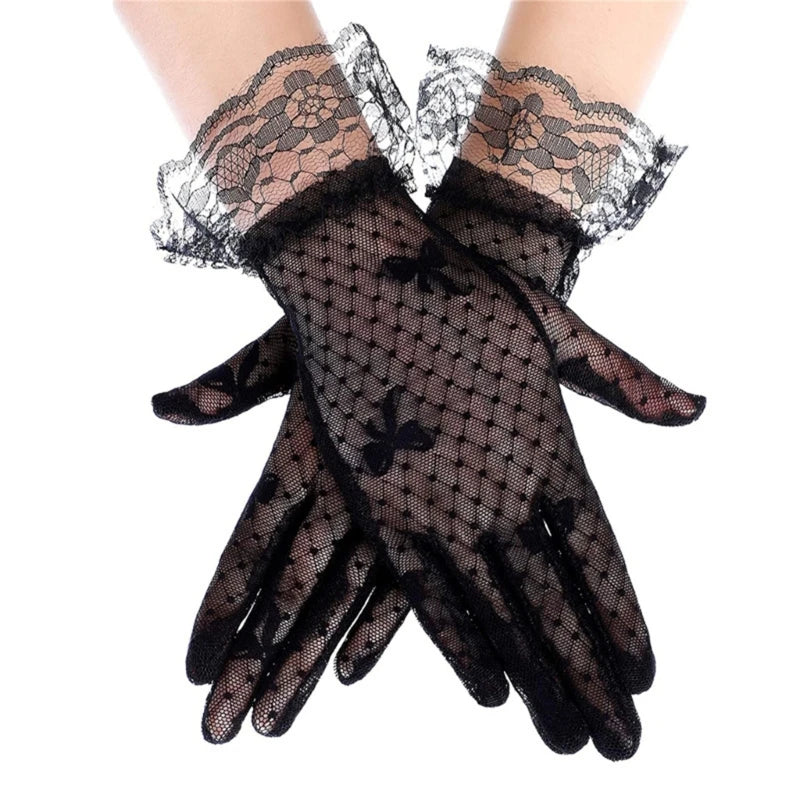Bridal Wrist Gloves Short Lace Gloves Tea Party Gloves Women Lace Gloves Banquet Gloves Opera gloves Dance Gloves