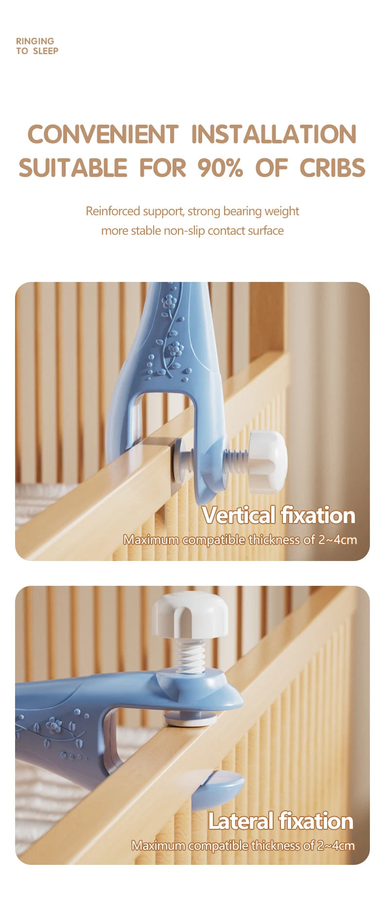 Baby Crib Bell Toys Musical Baby Crib Mobile with Lights Projection for 0-12Months Infants Crib Toys Bed Bell Toy Newborn Gifts