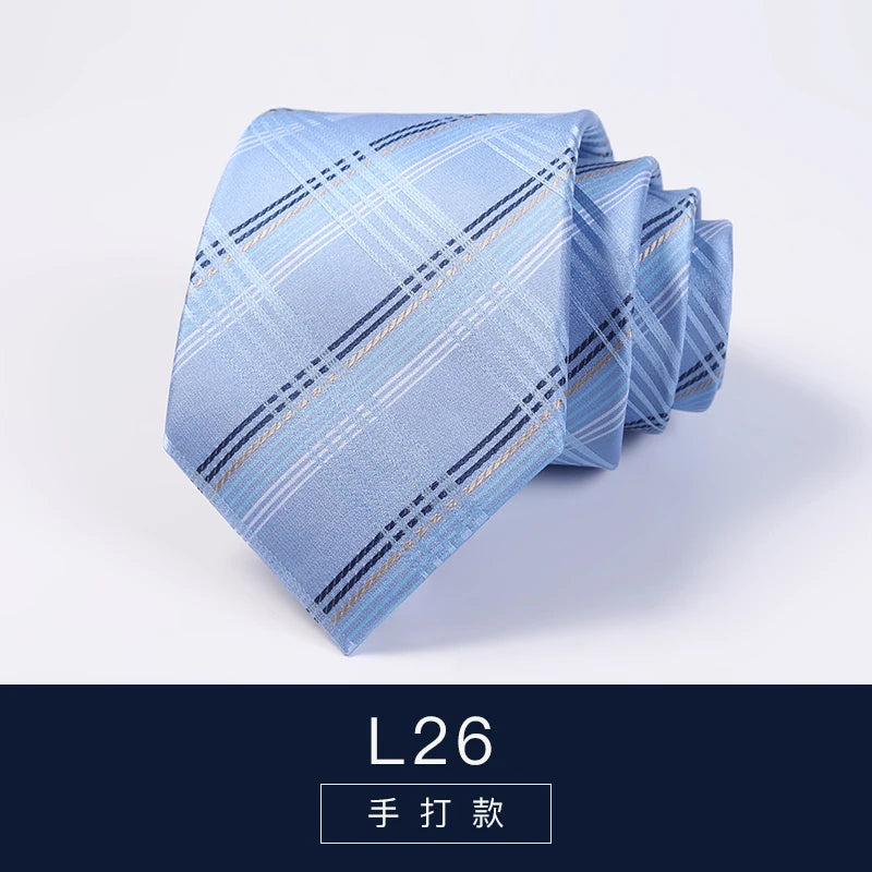 High Quality 100% Real Silk Tie For Men's Business Banquet Formal Shirt Accessories With Fashionable Striped Pattern 8CM Necktie