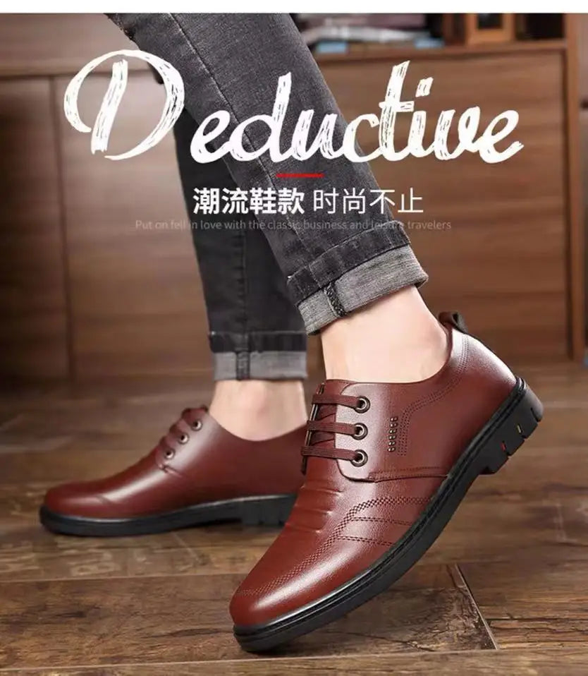 Leather Shoes Men's New Business Formal Shoes for Men Autumn Breathable Men's British Korean Pointed Toe Wedding Groomsmen Shoes