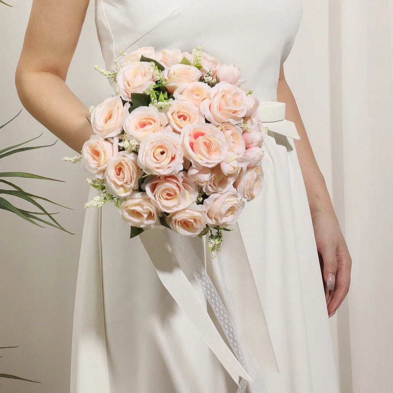 1PC Wedding Bouquet for Bride Wheat Ear and Green Leaf Wedding Bouquet Ceremony Anniversary Bridal Shower Wedding Accessories