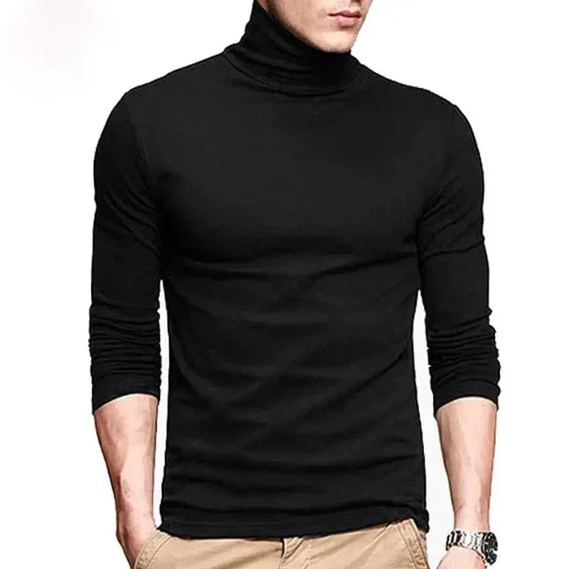 Thermal Underwear Tops Men Spring Clothes Thermal Shirt Autumn Men's Winter Tights High Neck Thin Slim Fit Long Sleeve T-shirt