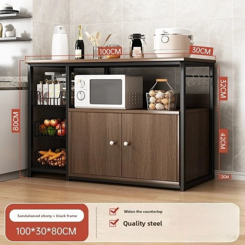 Heavy Duty Large Capacity Storage FurniturePantry Cabinet with Adjustable Shelves & Mesh Baskets Microwave Dishes