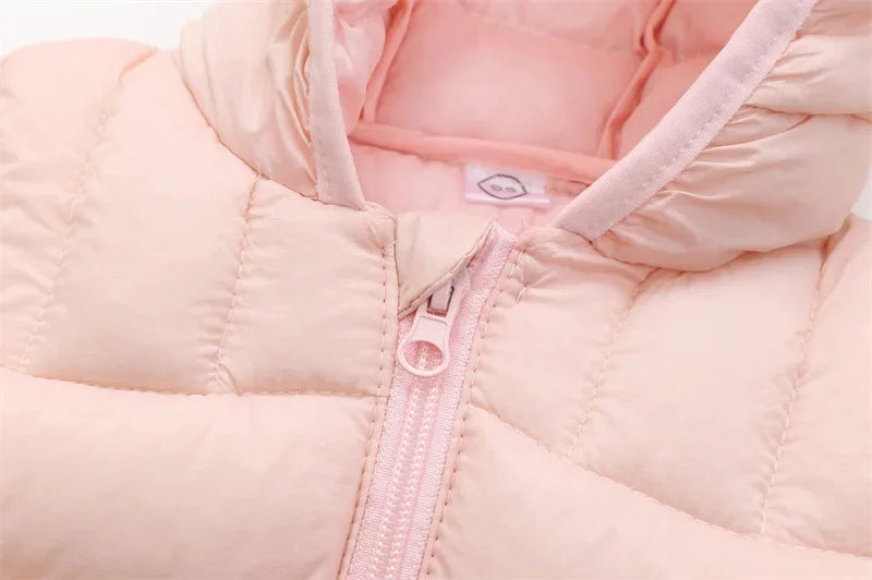 Winter Warm Down Coat Boys Hooded Jackets Autumn New Children Cotton Clothing Girls Thickened Casual Zipper Outerwear 2-6Y
