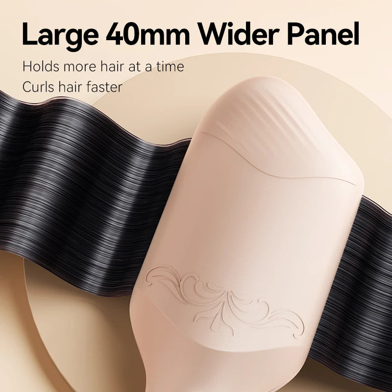 Curling Iron Temperature Adjustable Beach Waves Curling-Wand Hair Crimper Waver, Ionic Deep Waver Hair Curler Tool with Ceramic