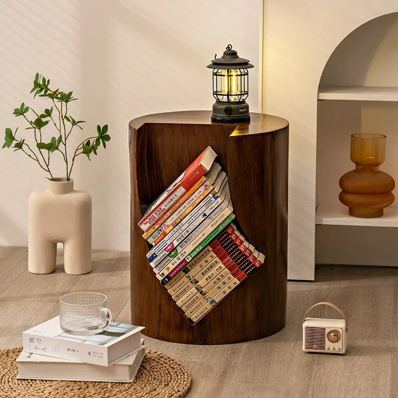 Scandinavian Shoe Bench Simple Creative Stump Side Table Storage Short Bookcase Wabi-sabi Tea Table Net Red Floor Corner Table
