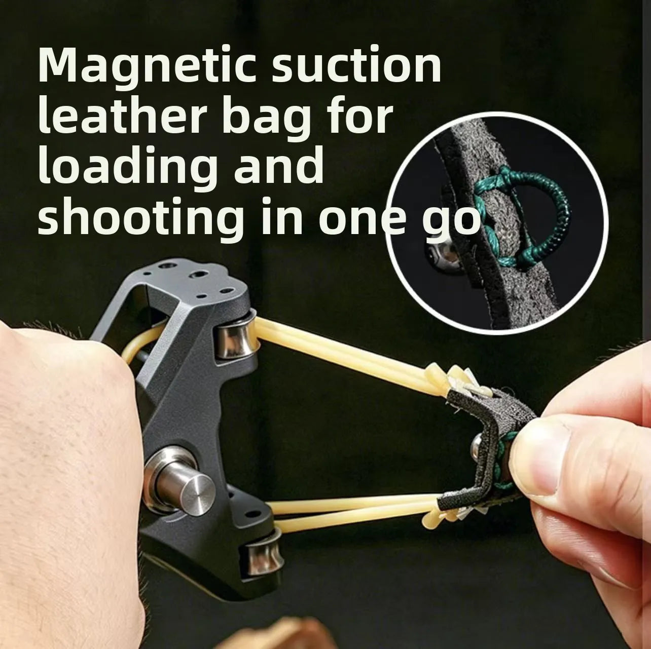 Slingshot with Auto Magazine Portable Outdoor Hunting Catapult with Replacement Bands Balls, Precision Shooting Sport Tool