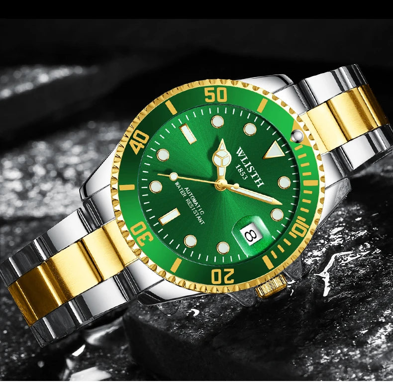 Automatic Mechanical Watch for Men Simple Business Stainless Steel Luminous Luxury Sports Mechanical Watch Man reloj hombre