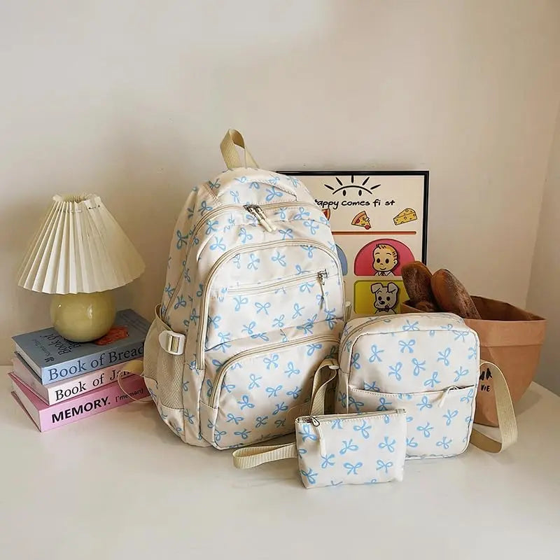 Backpack for Girl Cute Backpack Bow Full Travel Bags Lightweight Backpack Class Bags for Girl High School Students School Bag